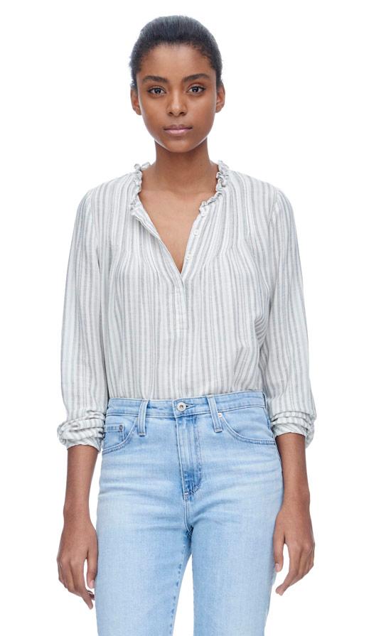Rebecca Taylor Rebecca Taylor Long Sleeve Yarn Dye Top