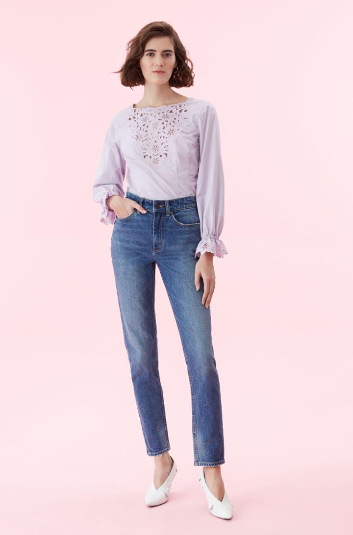 Rebecca Taylor Rebecca Taylor La Vie Embroidered Poplin Top