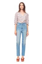 Rebecca Taylor Lyra Floral Hammered Silk Top