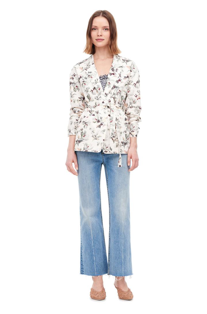 Rebecca Taylor Sofia Fleur Print Linen Jacket
