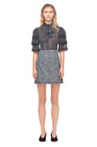 Rebecca Taylor Slub Suiting Fringe Skirt