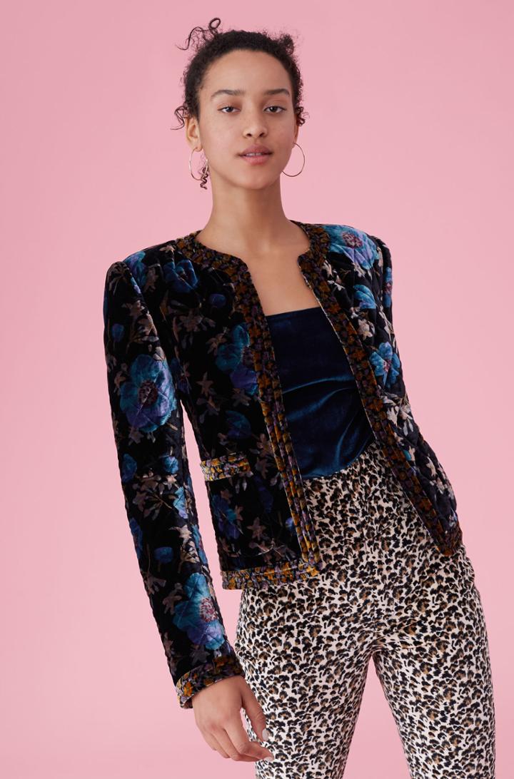 Rebecca Taylor Solstice Floral Velvet Jacket