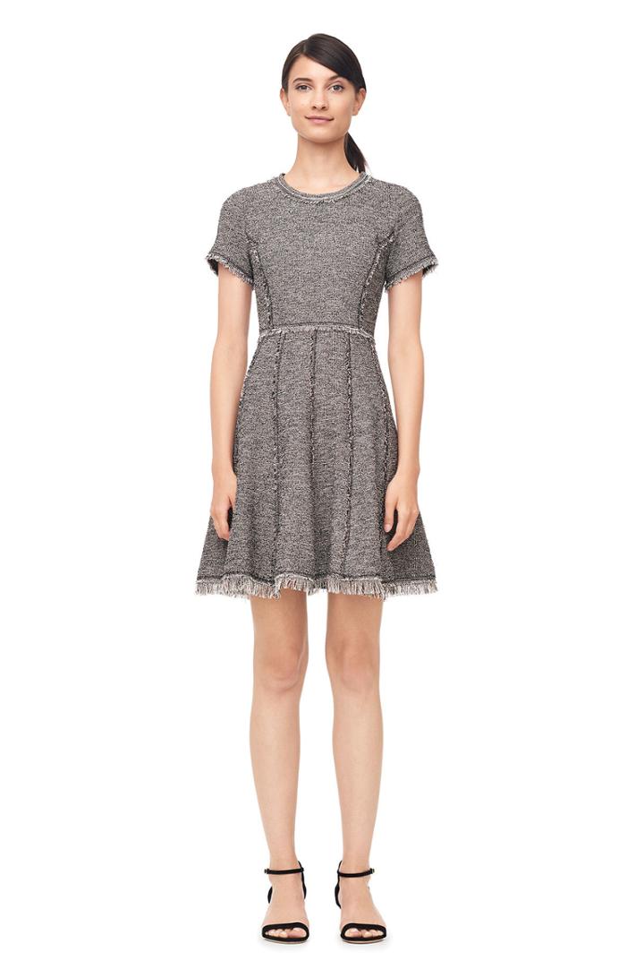 Rebecca Taylor Stretch Tweed Embellished Dress