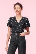 Rebecca Taylor Rebecca Taylor Brigette Fleur Hammered Silk Top