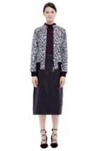Rebecca Taylor Rebecca Taylor Liane Floral Jacquard Bomber Jacket Xs Black Combo
