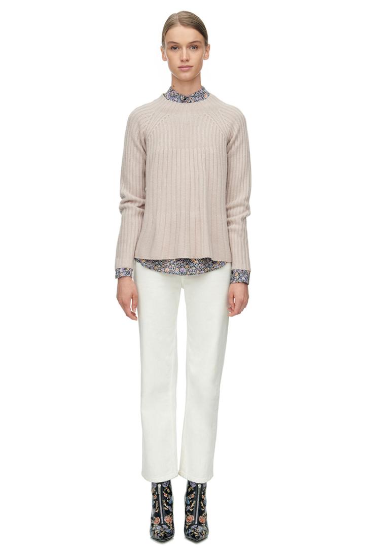 Rebecca Taylor Rebecca Taylor Ribbed Swing Pullover S Pink Champagne