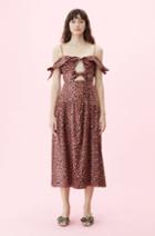 Rebecca Taylor Rebecca Taylor Off-the-shoulder Spring Leopard Bow Dress