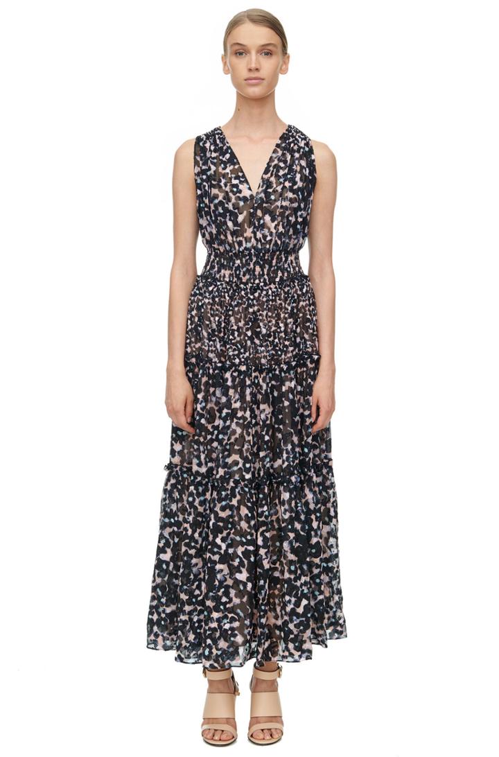 Rebecca Taylor Rebecca Taylor Sleeveless Oleander Clip Dress 6 Black Combo