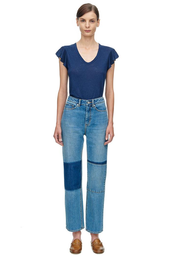 Rebecca Taylor Rebecca Taylor La Vie Washed Textured Jersey Tee L Navy