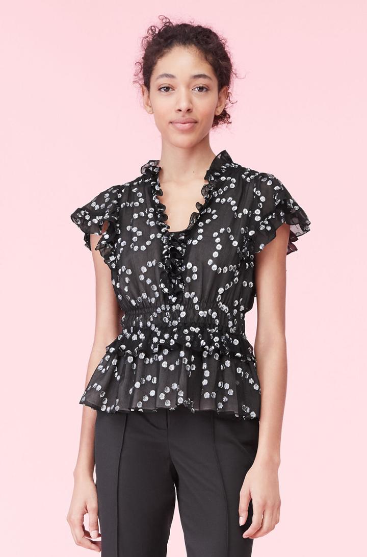 Rebecca Taylor Rebecca Taylor Metallic Nuage Clip Top