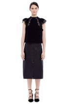 Rebecca Taylor Rebecca Taylor Leather Midi Skirt 4 Black