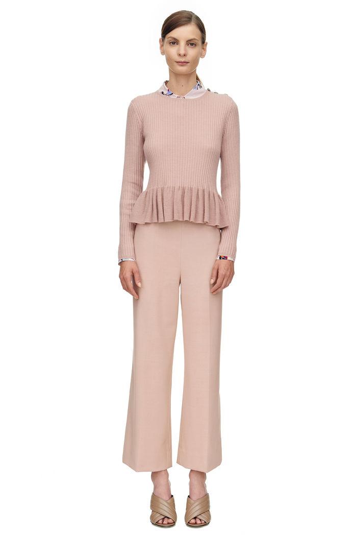 Rebecca Taylor Rebecca Taylor Ribbed Peplum Pullover L Tea Rose