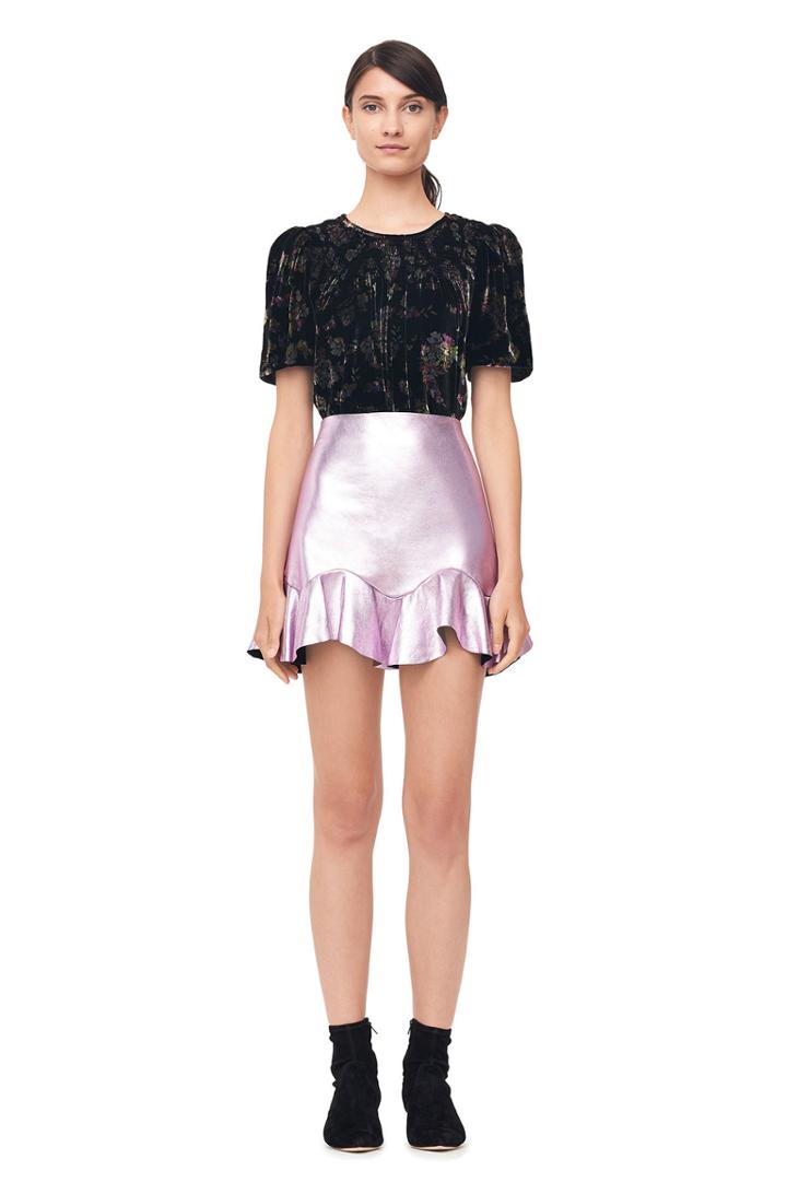 Rebecca Taylor Rebecca Taylor Metallic Leather Skirt