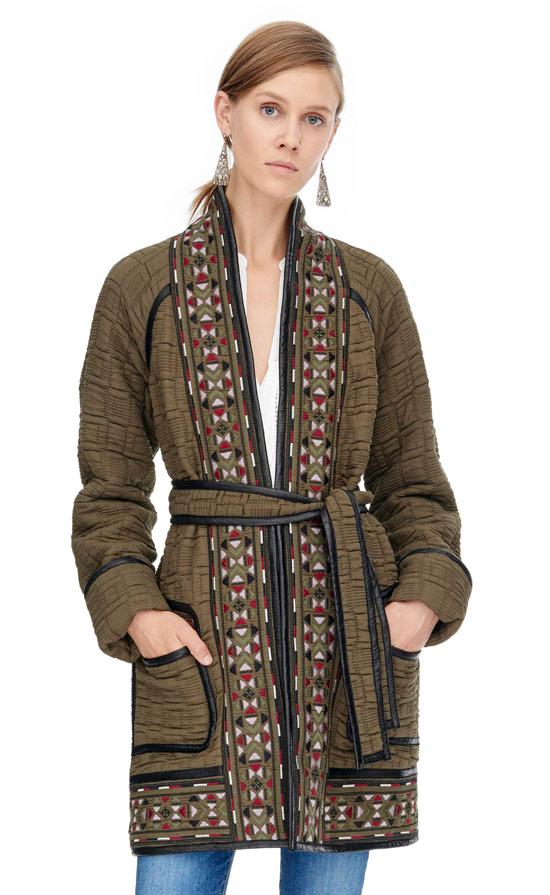 Rebecca Taylor Rebecca Taylor Picktstitch Cotton Embroidered Coat