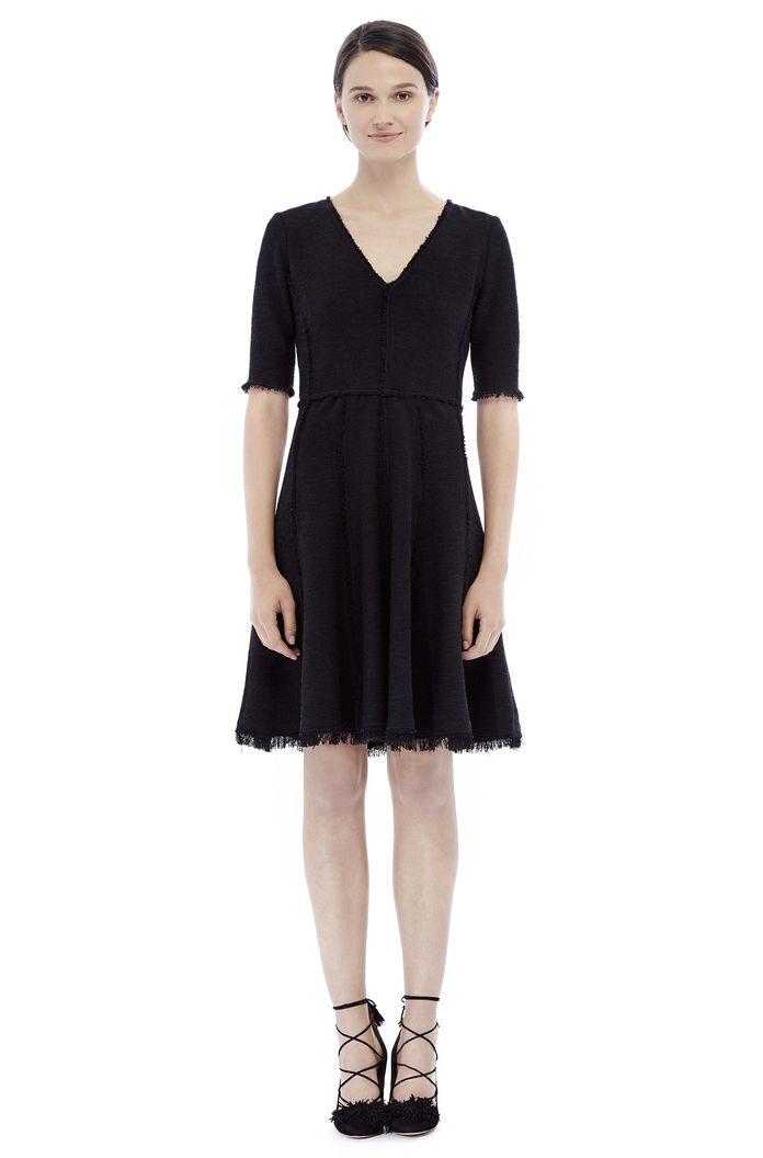 Rebecca Taylor Rebecca Taylor Stretch Boucle Tweed Dress 8 Black Combo