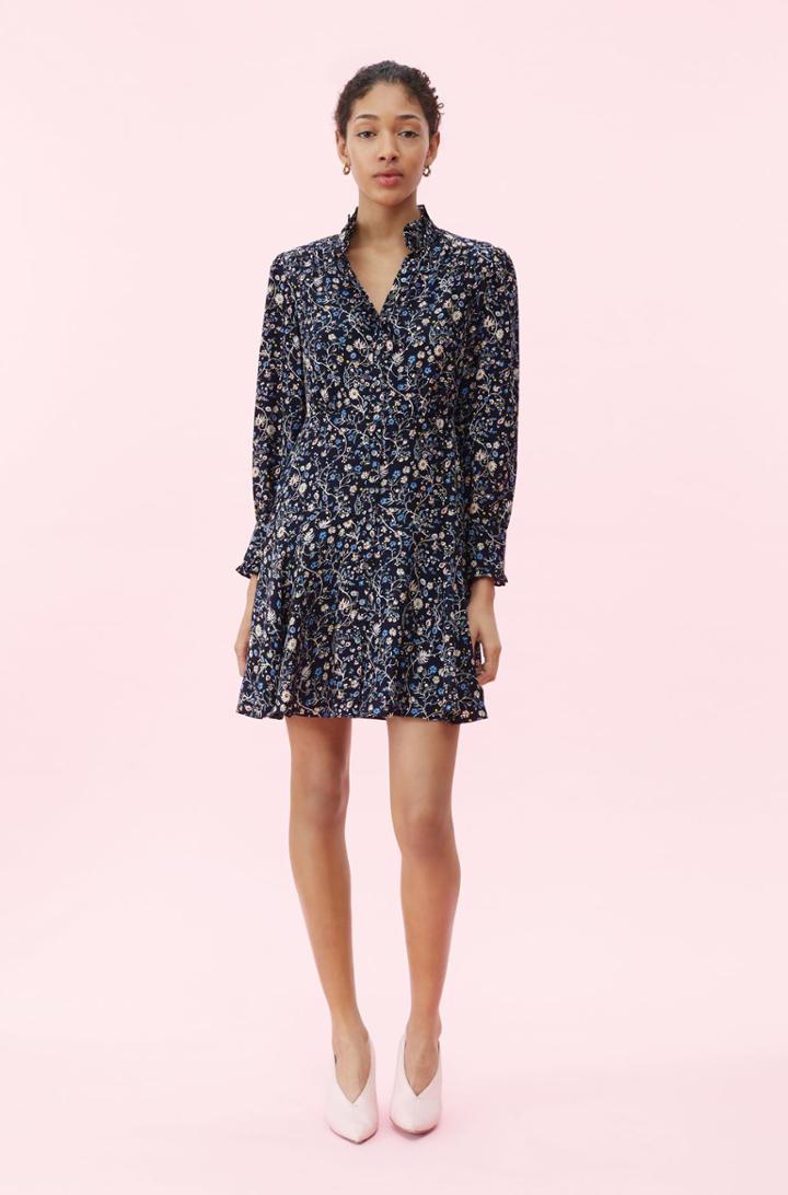 Rebecca Taylor Vivianna Vine Jacquard Silk Dress