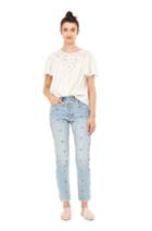 Rebecca Taylor La Vie Textured Slub Top With Lace