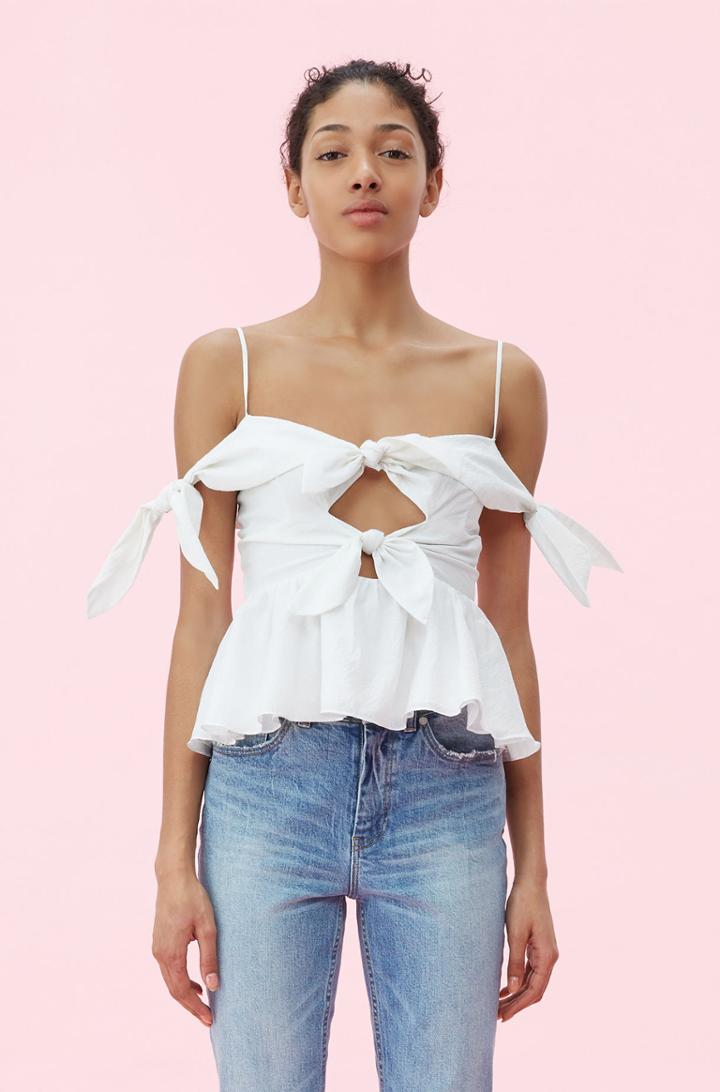 Rebecca Taylor Rebecca Taylor Off-the-shoulder Cotton Bow Top