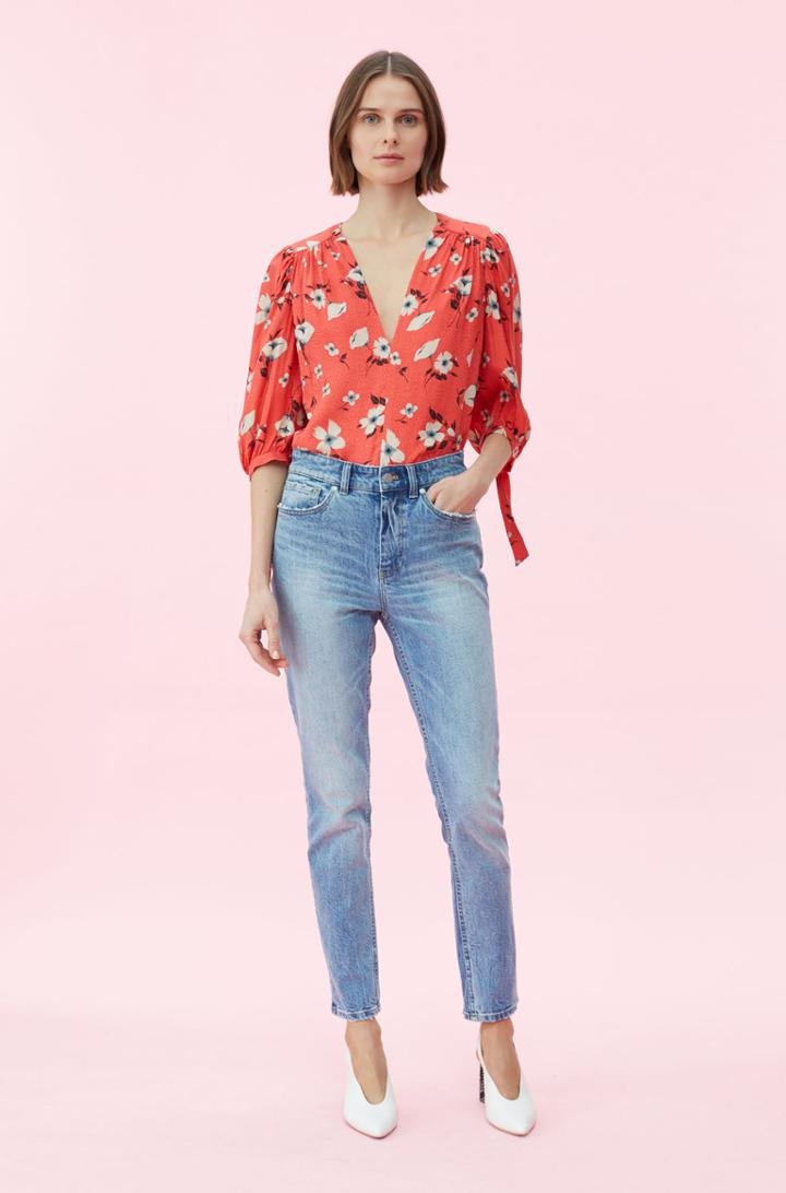 Rebecca Taylor Rebecca Taylor Daniella Floral V-neck Top