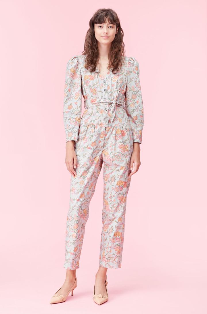 Rebecca Taylor Rebecca Taylor La Vie Lidia Vine Silky Twill Jumpsuit