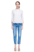 Rebecca Taylor Rebecca Taylor Long Sleeve Voile Lace Top 6 Sea Salt