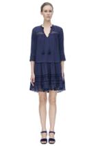 Rebecca Taylor Rebecca Taylor Long Sleeve Cotton Gauze Dress 8 Navy