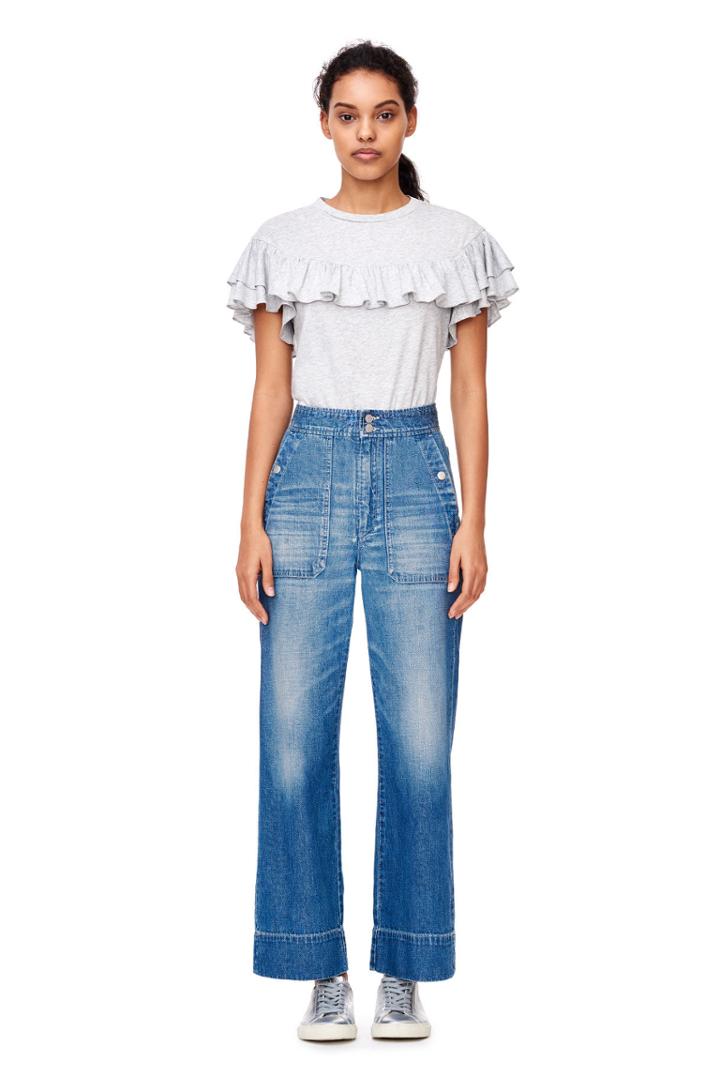 Rebecca Taylor Vintage Ruffle Jersey Tee