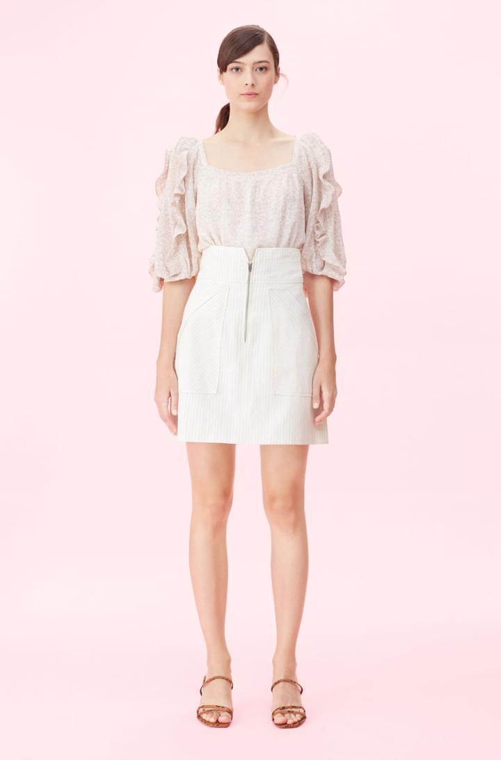 Rebecca Taylor Rebecca Taylor Pinstripe Linen Skirt