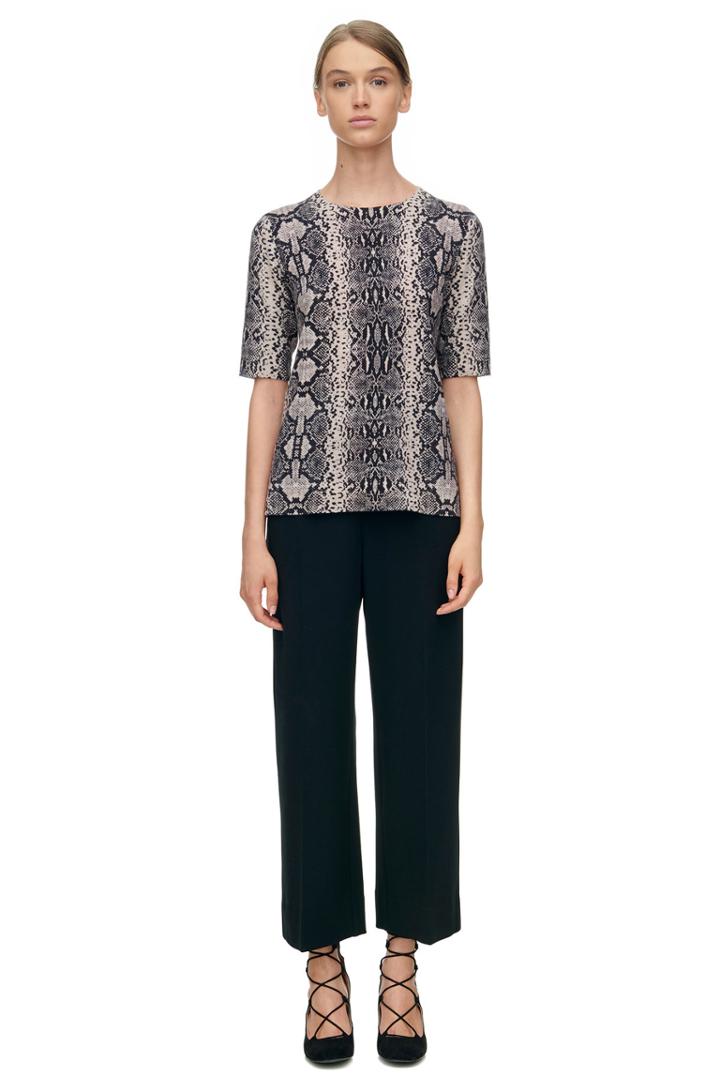Rebecca Taylor Rebecca Taylor Short Sleeve Snake Print Pullover S Pink Champagne