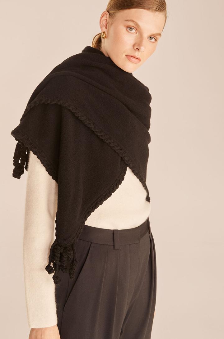 Rebecca Taylor Rebecca Taylor Wool Fringe Trim Scarf