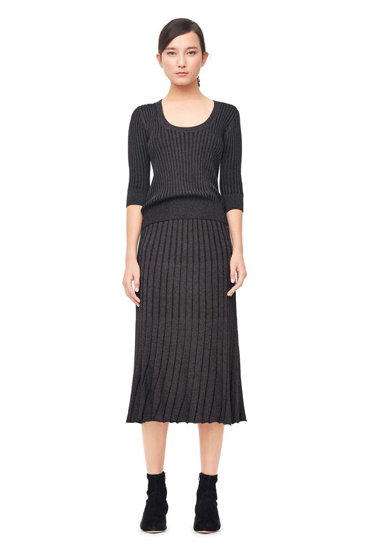 Rebecca Taylor Lurex Rib Skirt