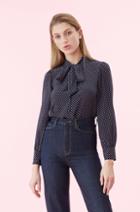 Rebecca Taylor Dot Print Scarf Tie Top