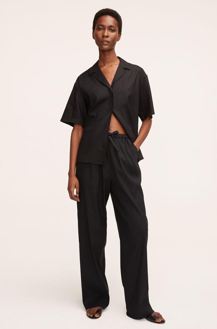 Rebecca Taylor Rebecca Taylor Stretch Linen-blend Pull-on Pant
