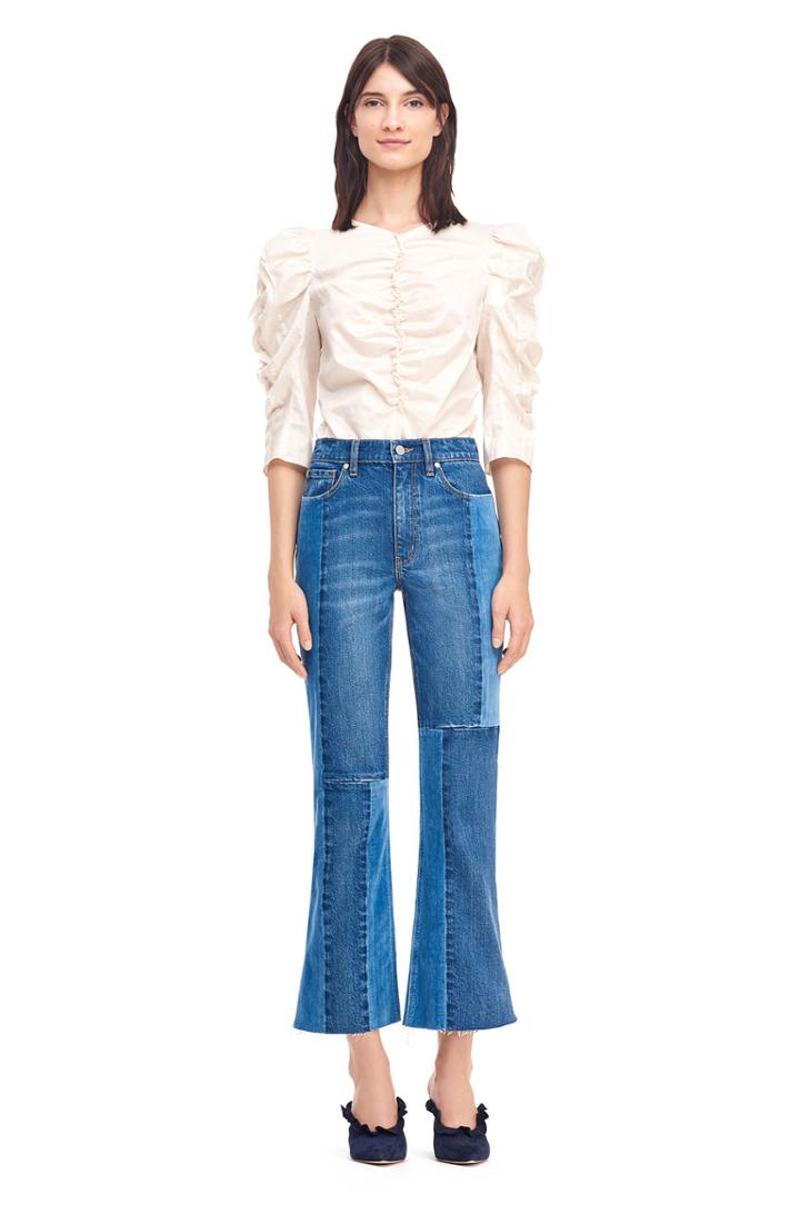 Rebecca Taylor La Vie Ruched Sateen Top