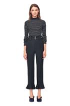Rebecca Taylor Pinstripe Ruffle Hem Pant