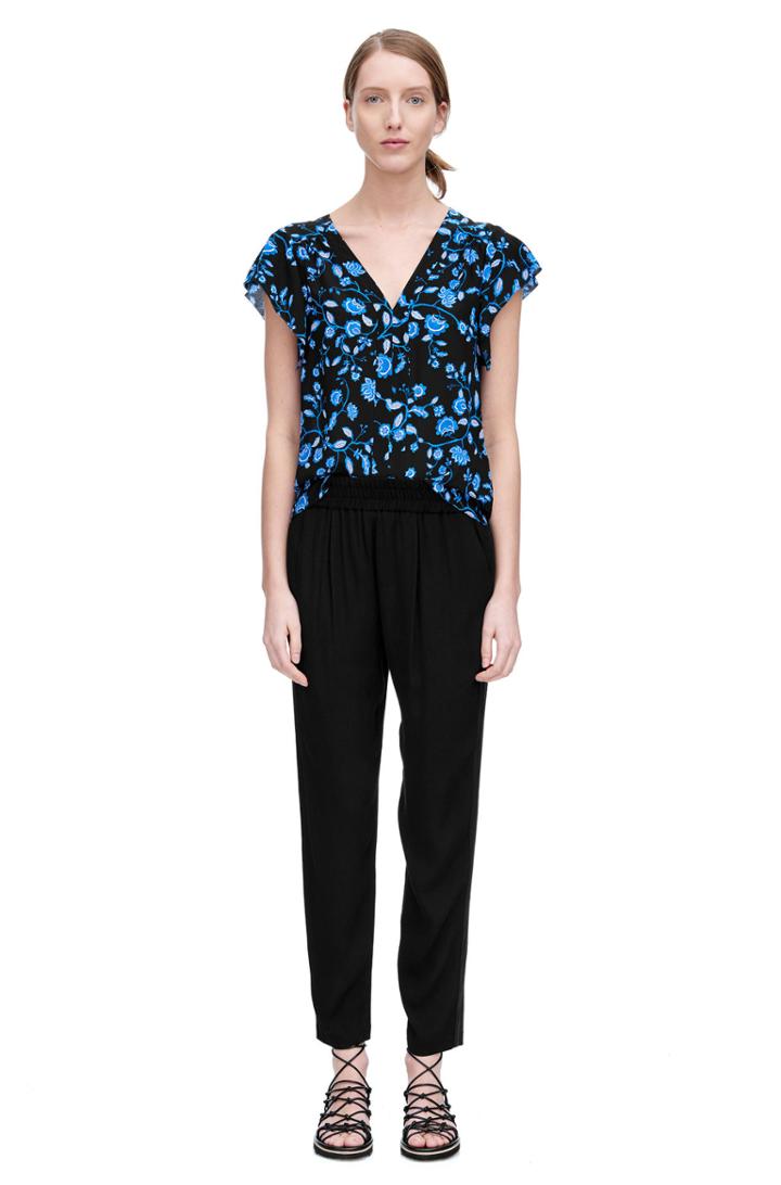 Rebecca Taylor Rebecca Taylor Sleeveless Kyoto Floral V-neck Top 8 Black