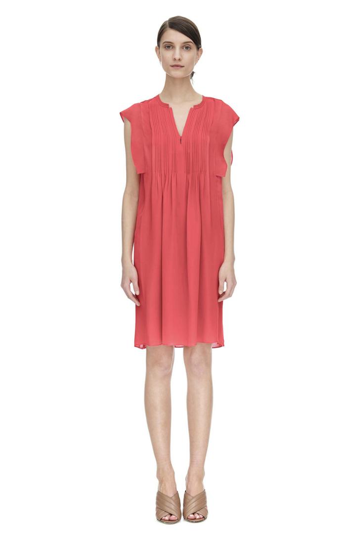 Rebecca Taylor Rebecca Taylor Sleeveless Double Georgette Dress 2 Tangerine Pink