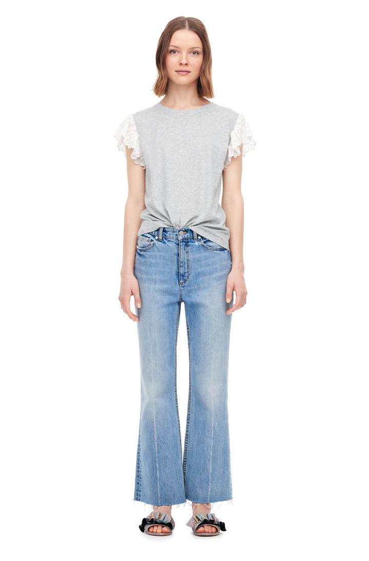 Rebecca Taylor Samira Embroidered Jersey Top