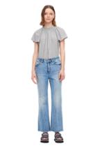 Rebecca Taylor La Vie Washed Textured Jersey Ruched Tee