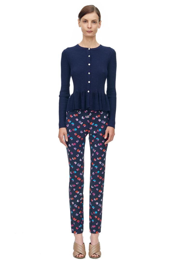 Rebecca Taylor Rebecca Taylor Ribbed Peplum Cardi L Navy