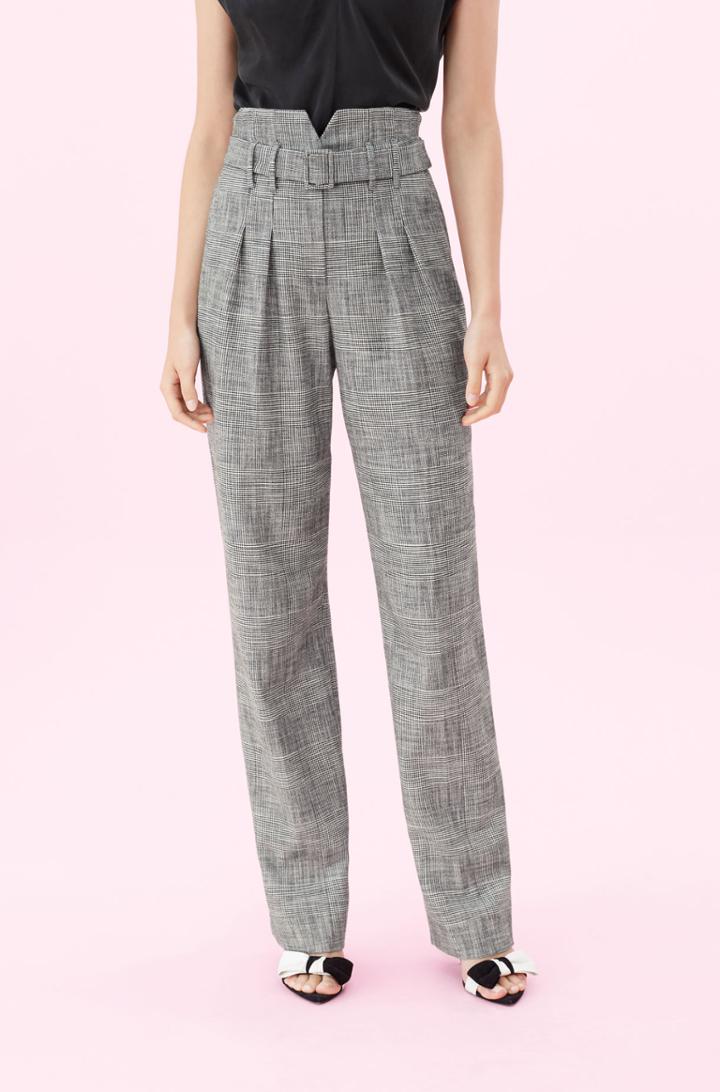 Rebecca Taylor Belted Plaid Pant