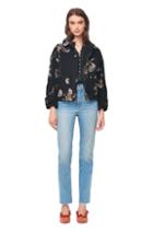 Rebecca Taylor Floral Jacquard Car Coat