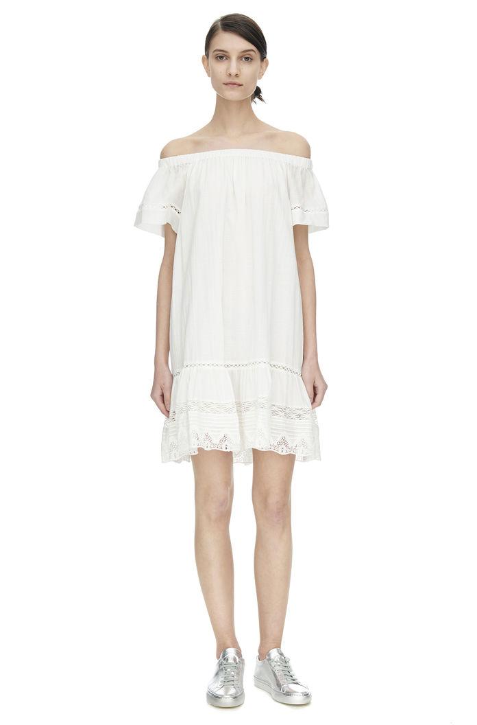 Rebecca Taylor Rebecca Taylor Off The Shoulder Cotton Dress 8 Snow