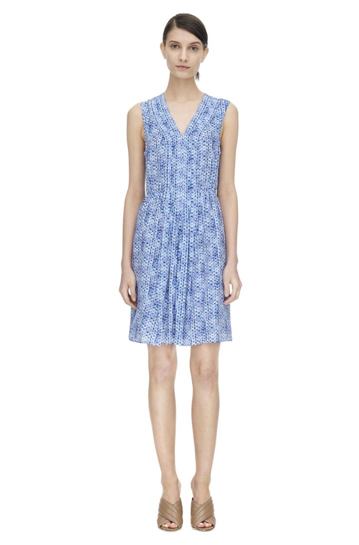 Rebecca Taylor Rebecca Taylor Sleeveless Shibori V-neck Dress 4 Violet Teal