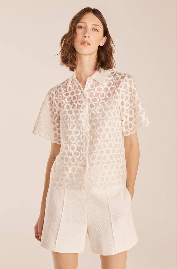 Rebecca Taylor Rebecca Taylor Mod Fleur Embroidery Shirt