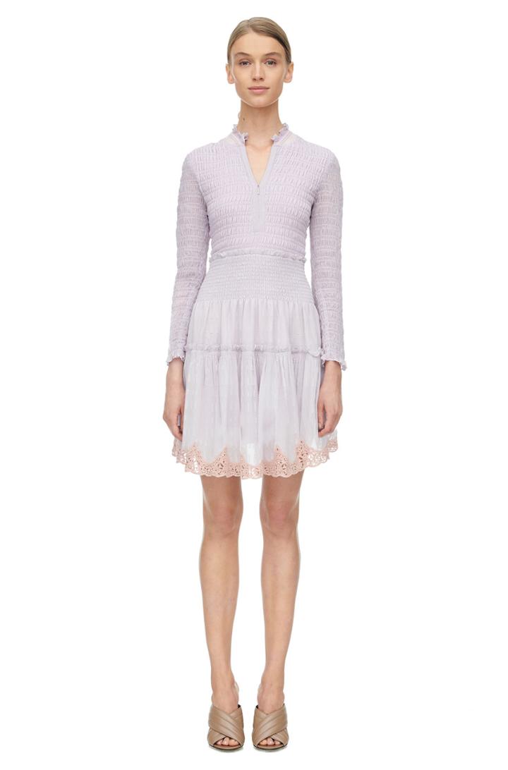 Rebecca Taylor Rebecca Taylor Long Sleeve Clip Mix Dress 8 Violet Haze