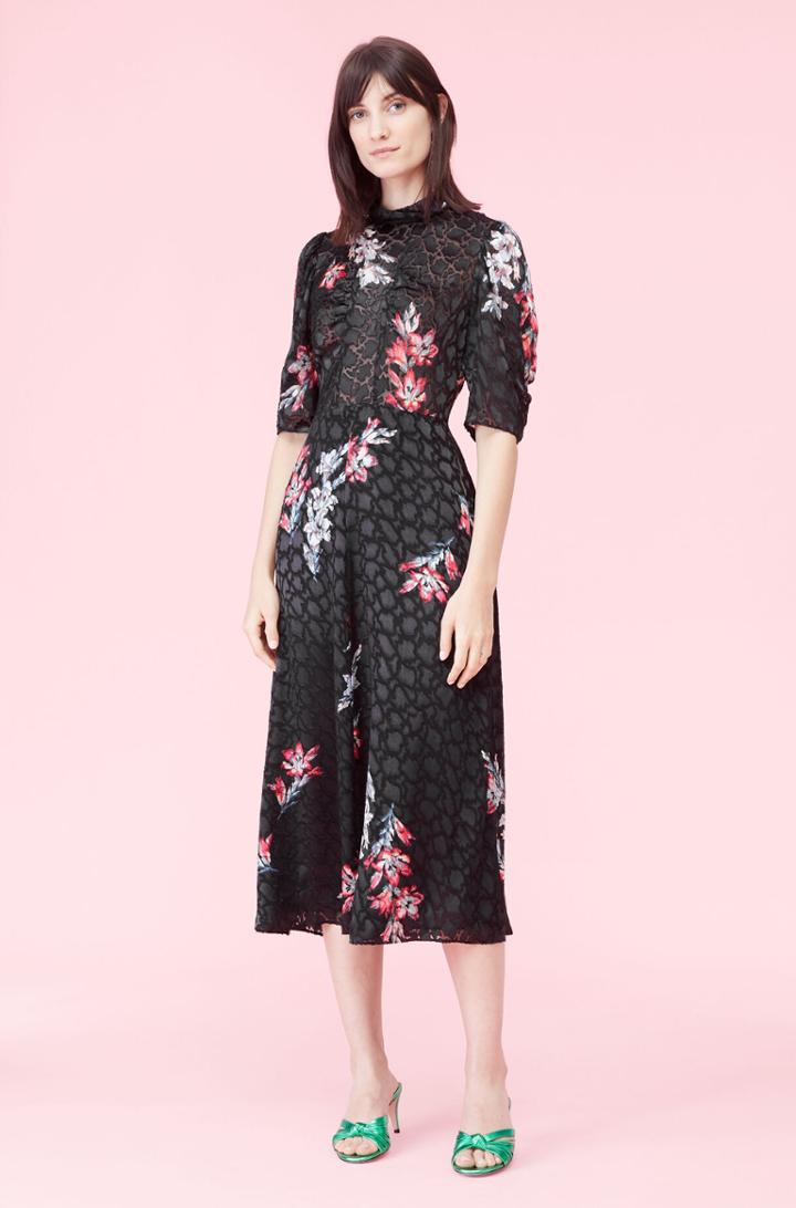 Rebecca Taylor Rebecca Taylor Noha Floral Mock Neck Dress