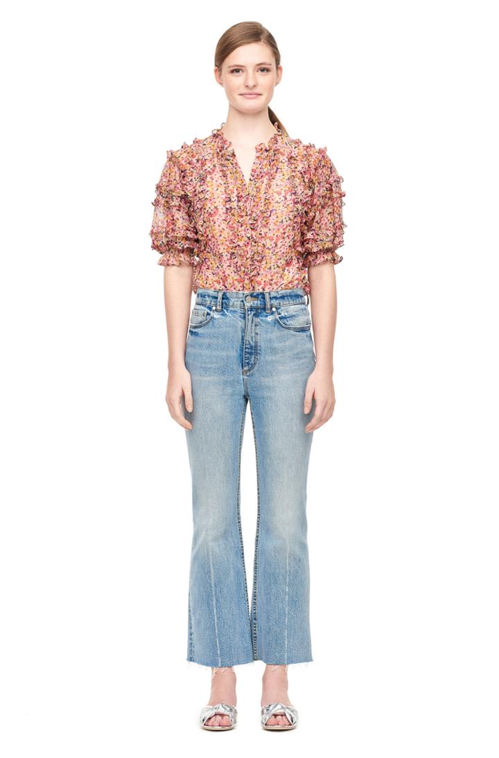Rebecca Taylor Margo Floral Silk Cotton Voile Top