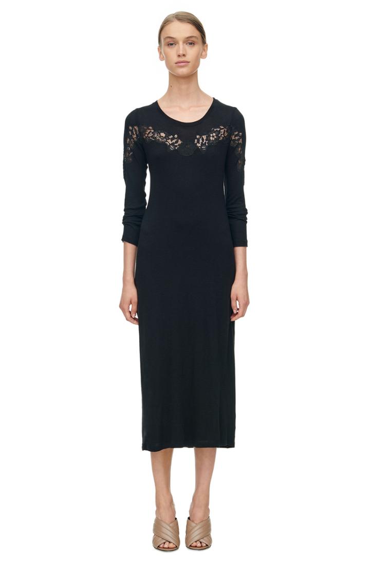 Rebecca Taylor Rebecca Taylor Jersey Dress With Lace Xs Black