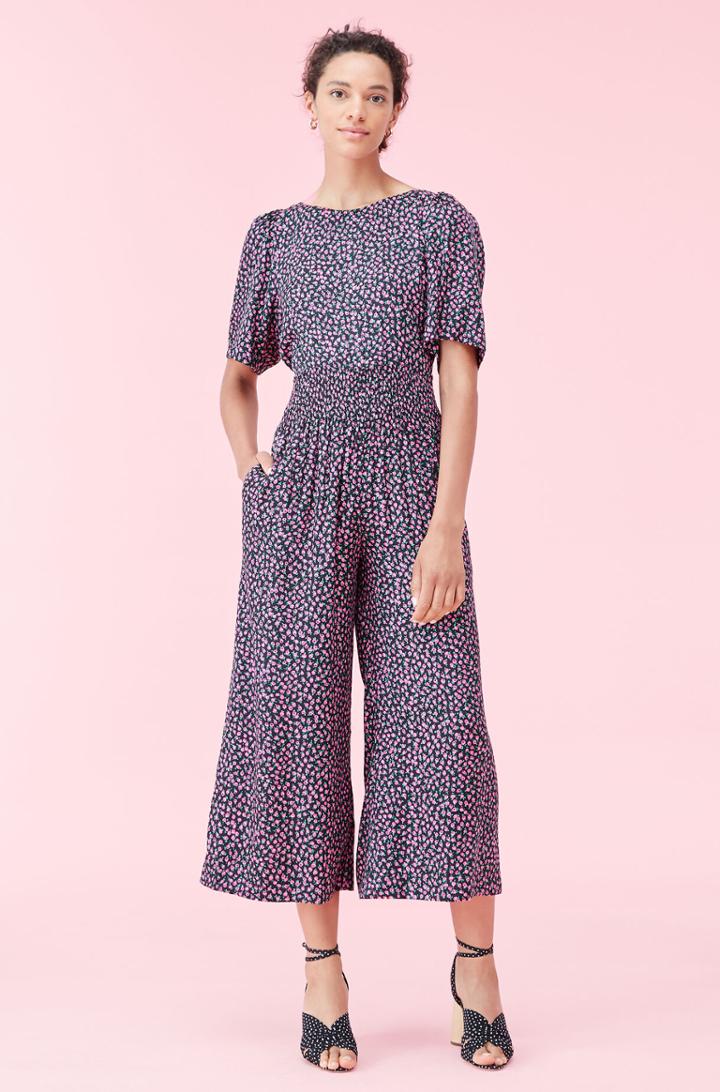 Rebecca Taylor Rebecca Taylor Wild Rose Silk Twill Jumpsuit